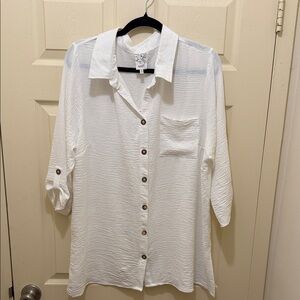 NAIF White Blouse with Black Trim